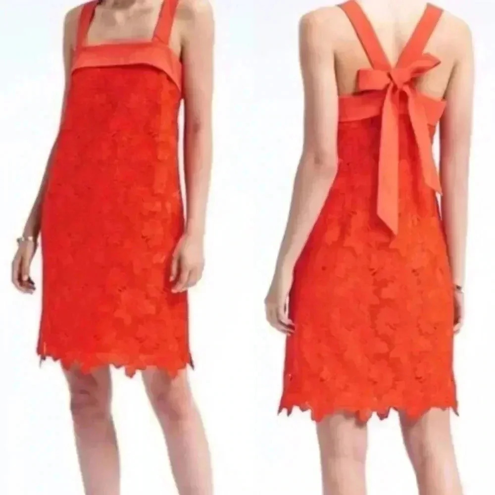 NWT Banana Republic bow back lace Shift dress